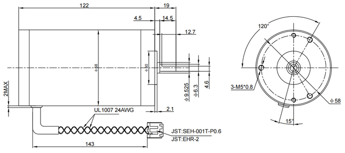 Dia 68mm強いブラシをかけられたDCモーター9000のまでRpm 0